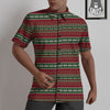 Holiday Knitted Christmas Print Pattern Untucked Shirts-grizzshop