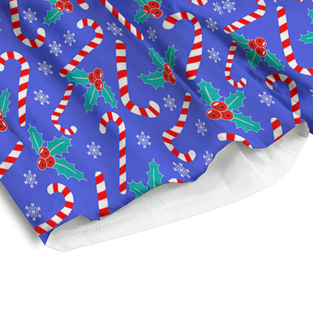 Holly Berry And Candy Cane Christmas Print Pattern Men's Athletic Shorts