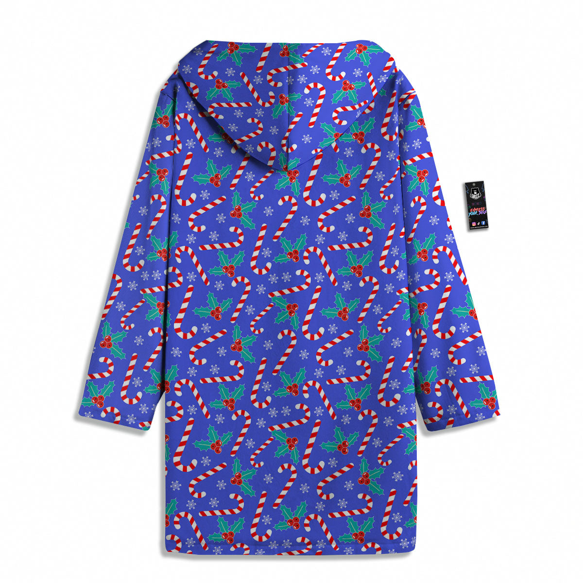 Holly Berry And Candy Cane Christmas Print Pattern Men's Windbreaker Jacket-grizzshop