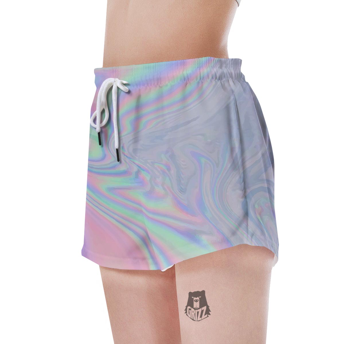 Holographic Abstract Women's Shorts-grizzshop