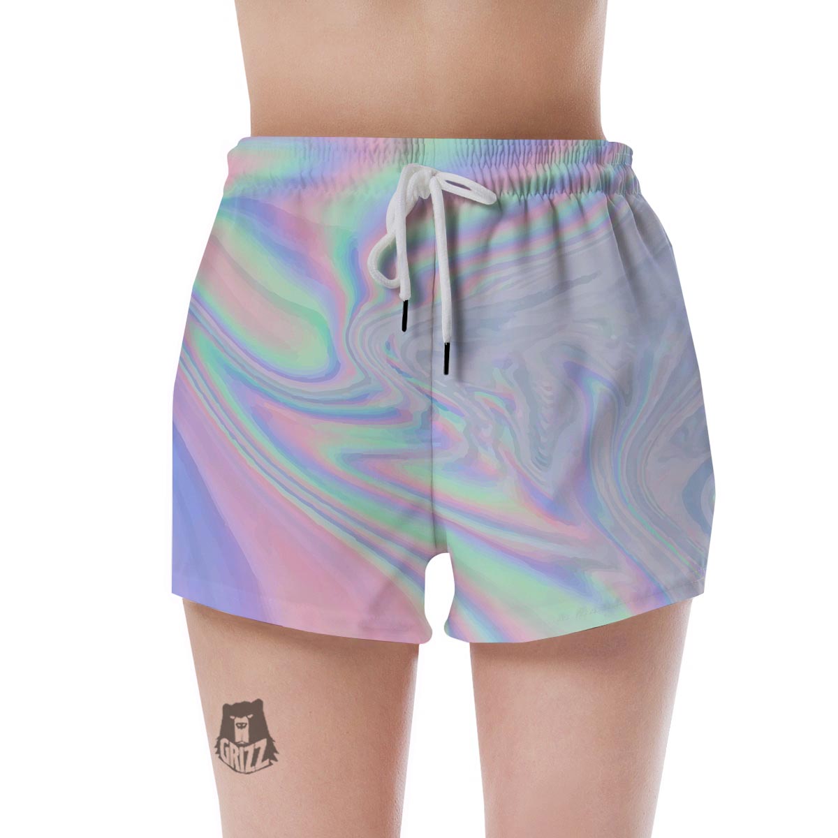 Holographic Abstract Women's Shorts-grizzshop