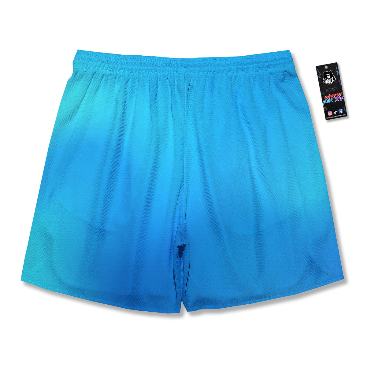 Holographic Blue Print Men's Running Shorts-grizzshop