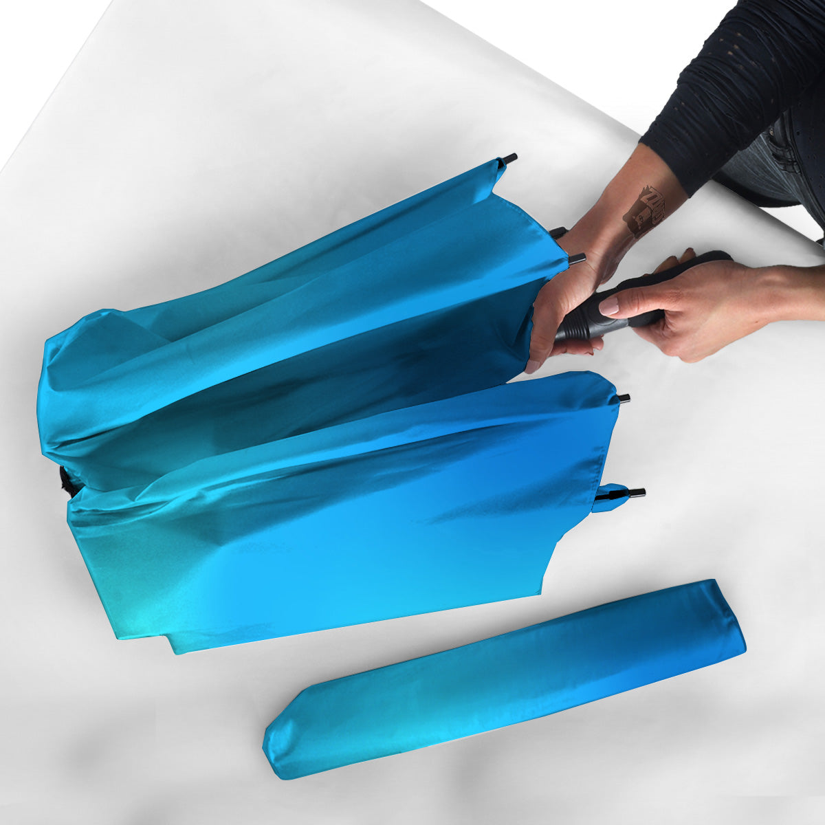 Holographic Blue Print Umbrella-grizzshop
