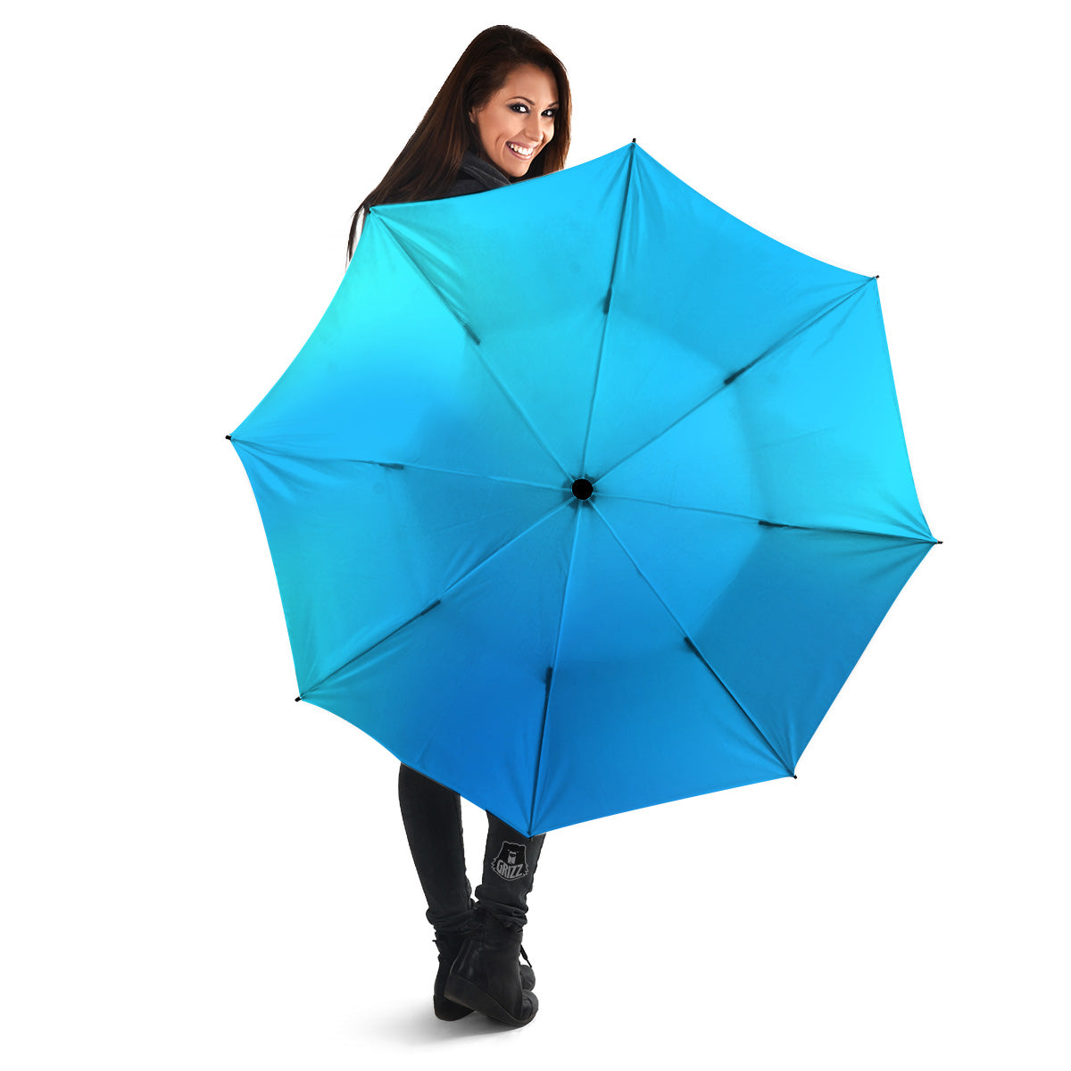 Holographic Blue Print Umbrella-grizzshop