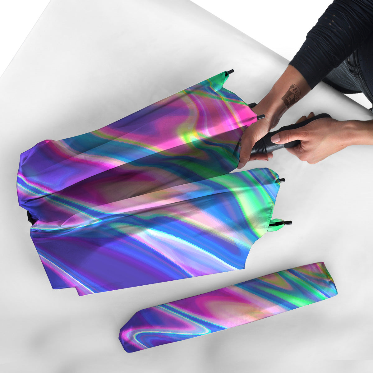 Holographic Bright Print Umbrella-grizzshop