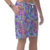 Holographic Floral Psychedelic Men's Shorts-grizzshop