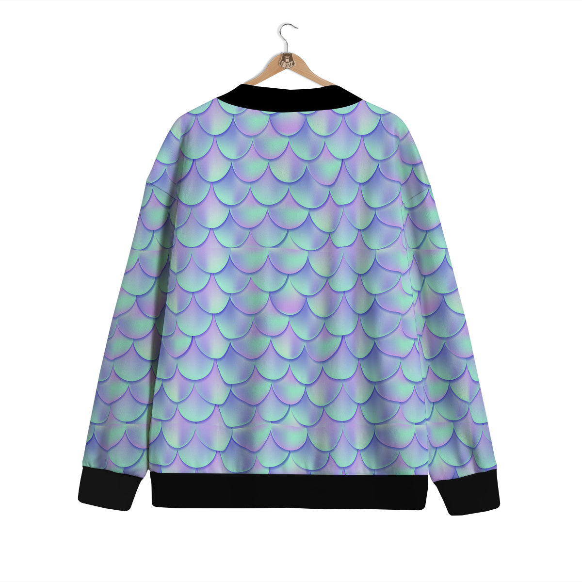 Holographic Mermaid Tail Print Pattern Cardigan-grizzshop