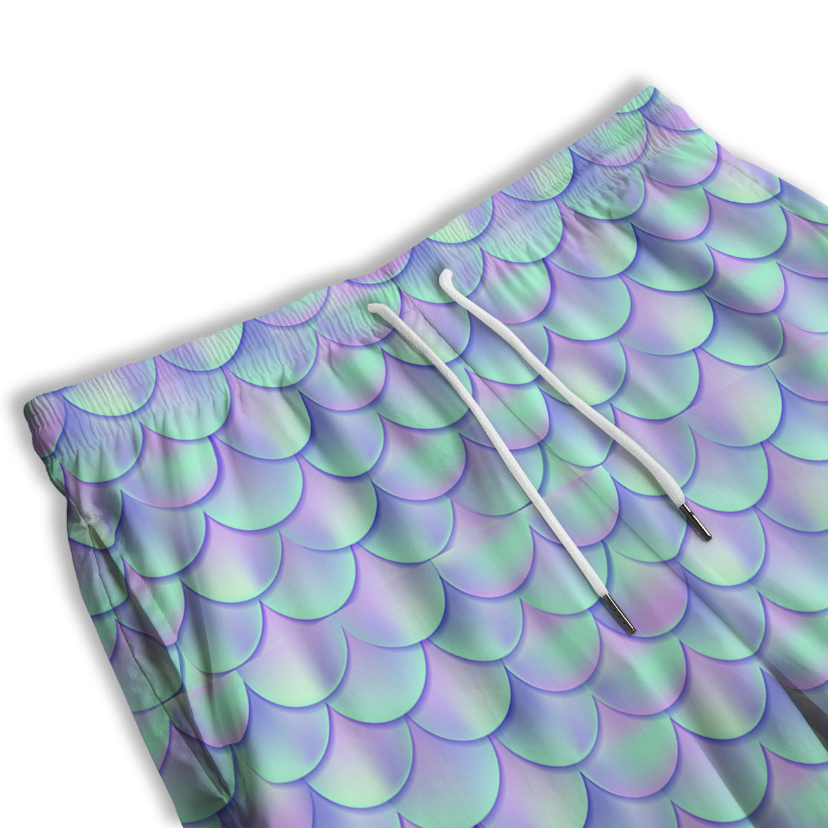 Holographic Mermaid Tail Print Pattern Men's Athletic Shorts