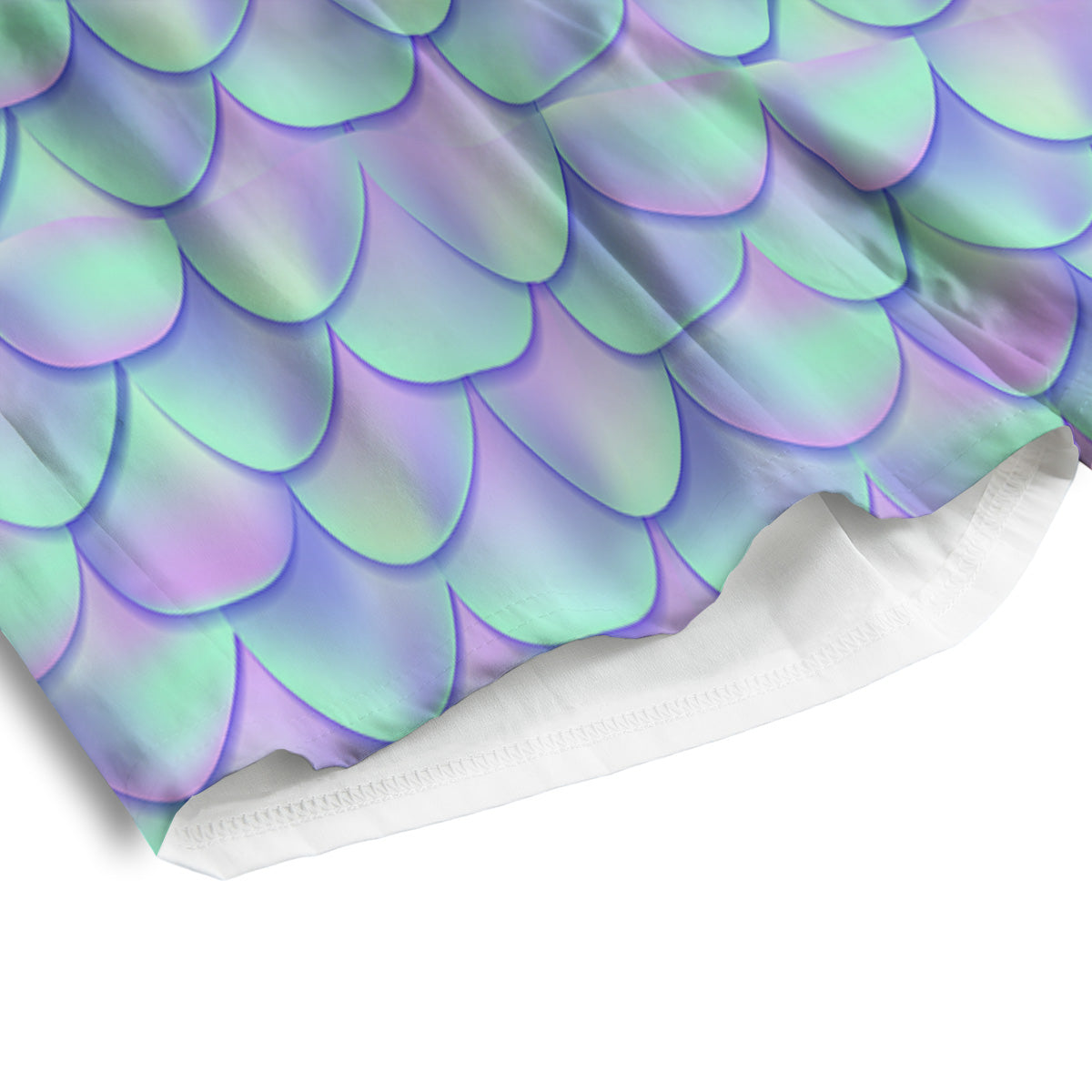 Holographic Mermaid Tail Print Pattern Men's Athletic Shorts