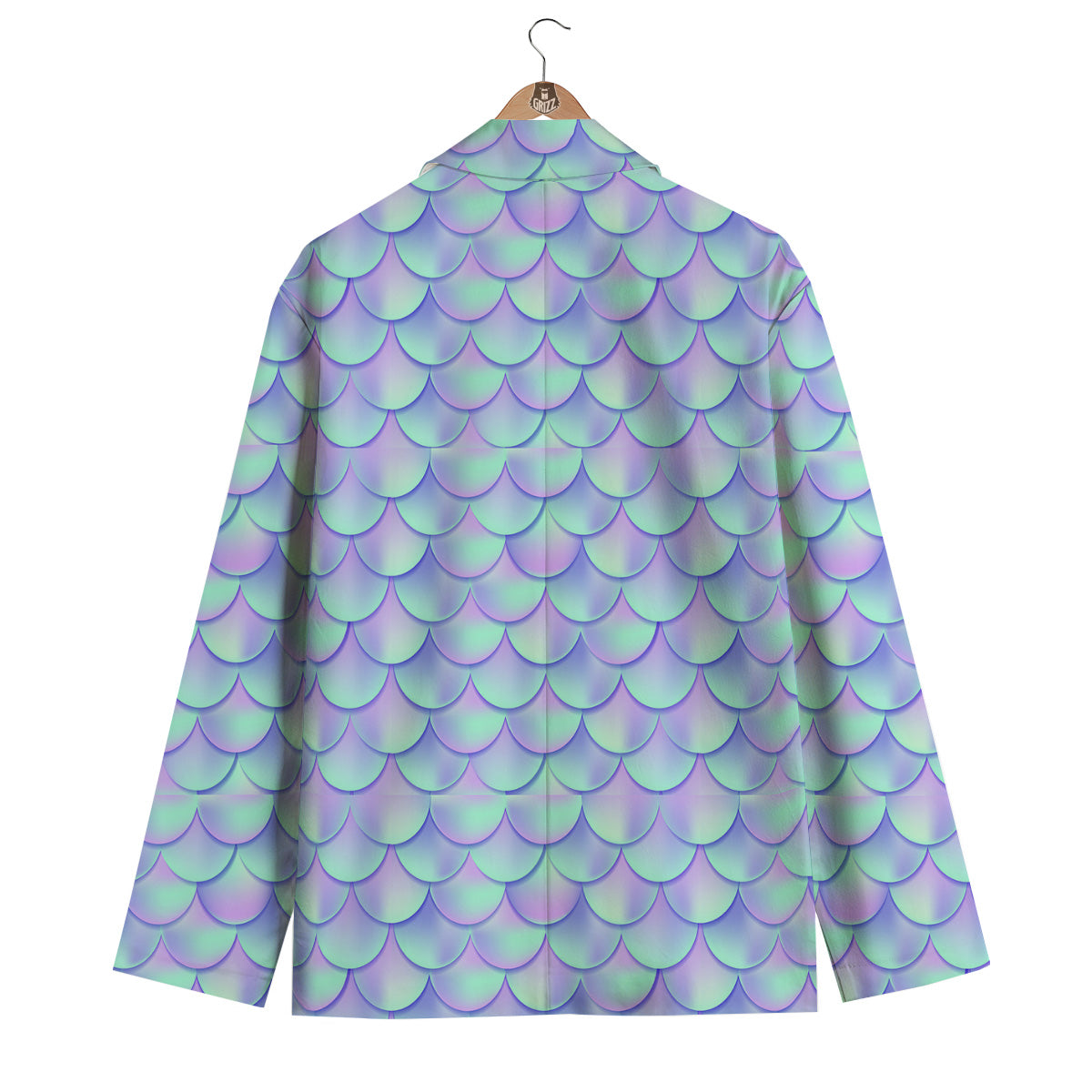 Holographic Mermaid Tail Print Pattern Men's Blazer-grizzshop