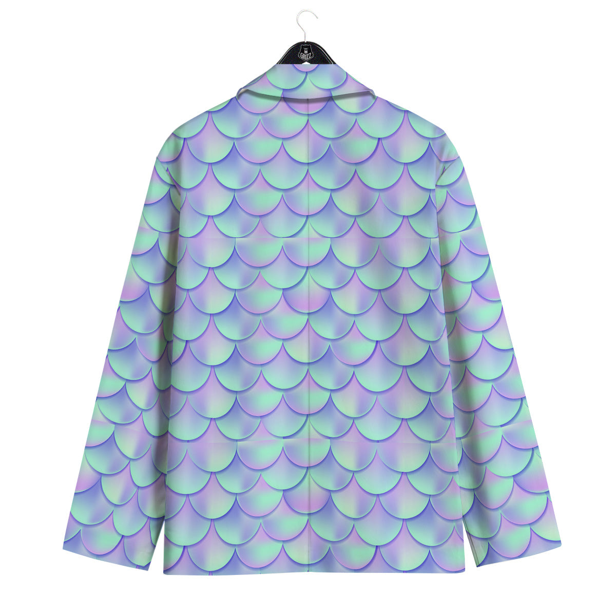 Holographic Mermaid Tail Print Pattern Men's Sport Coat-grizzshop