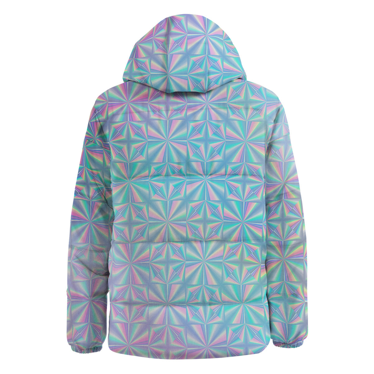 Holographic Paper Texture Print Down Jacket-grizzshop