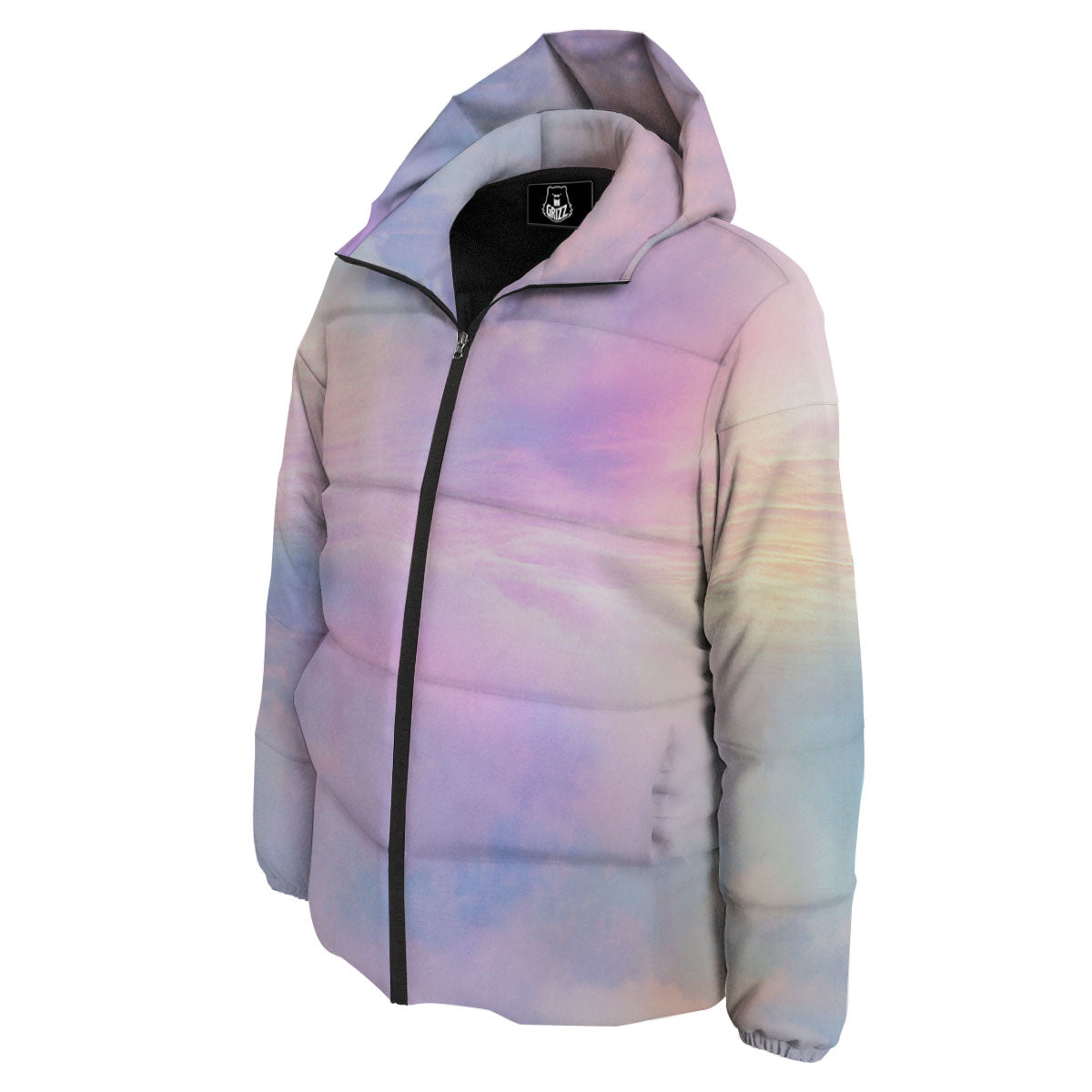 Holographic Pastel Print Down Jacket-grizzshop