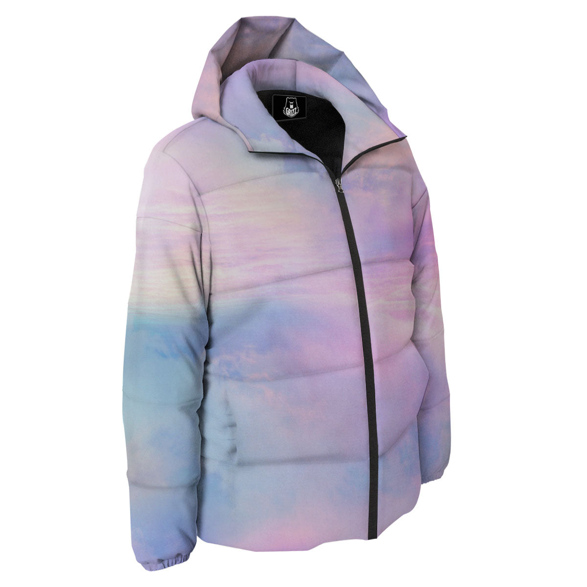 Holographic Pastel Print Down Jacket-grizzshop
