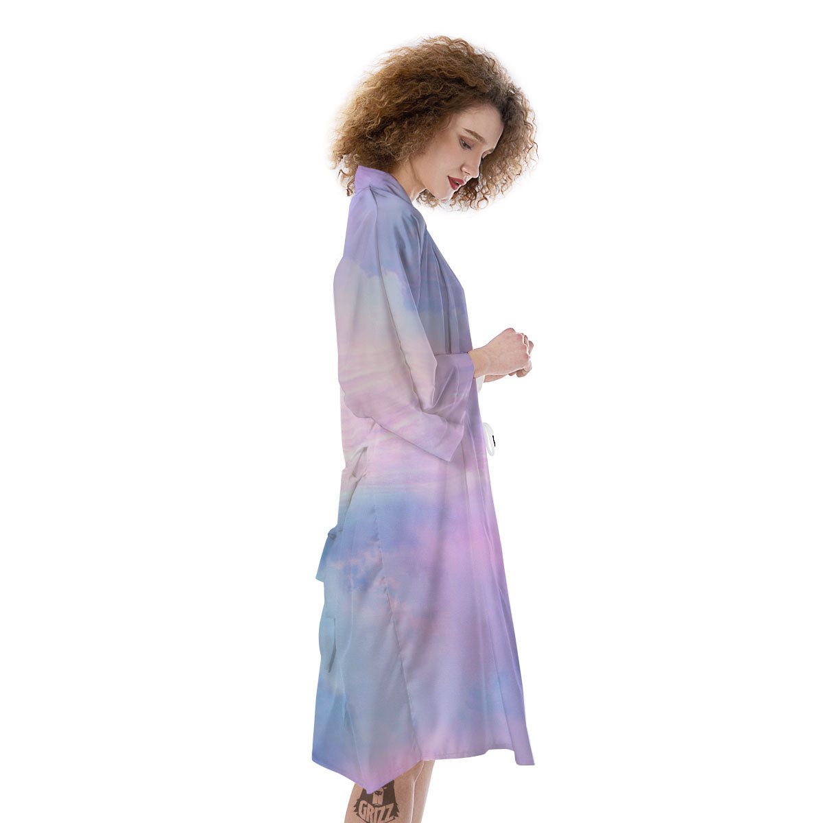 Holographic Pastel Print Kimono-grizzshop