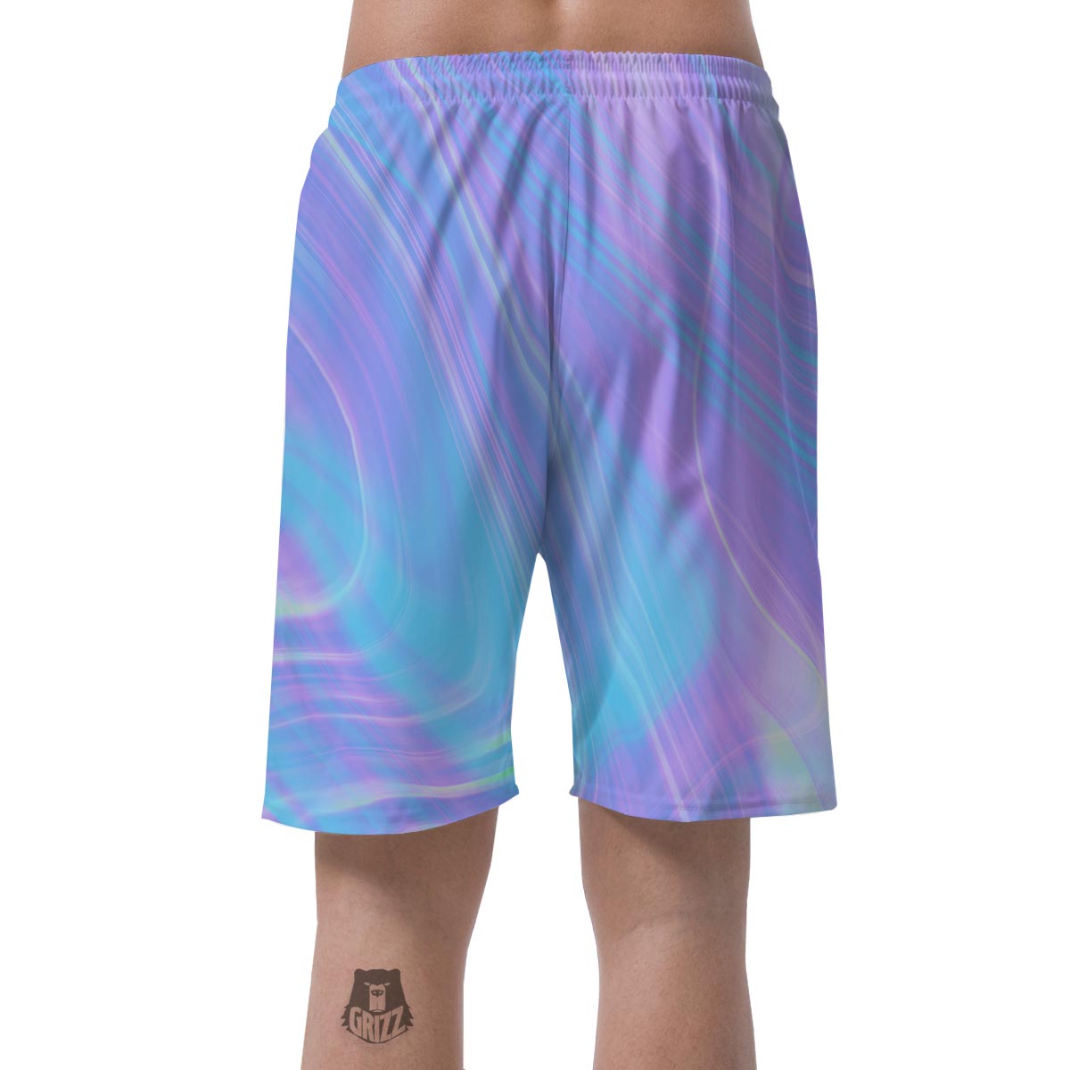 Holographic Print Men's Shorts-grizzshop