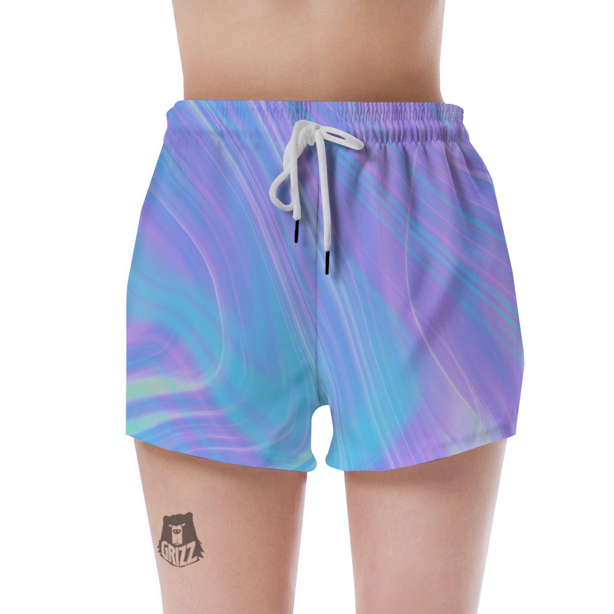 Holographic Print Women's Shorts-grizzshop
