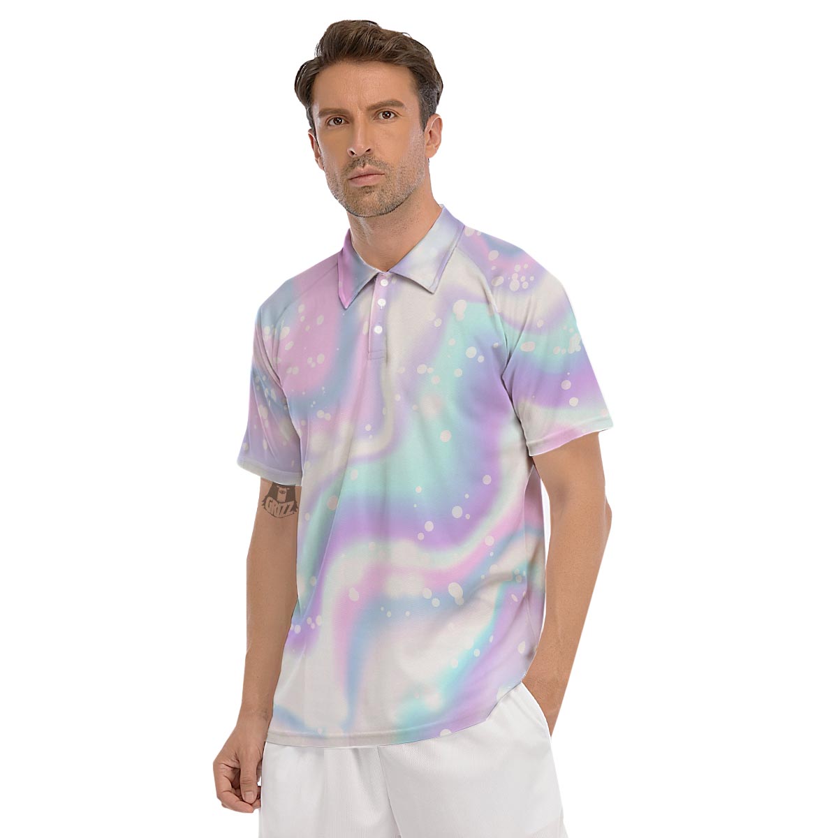 Holographic Psychedelic Men's Golf Shirts-grizzshop