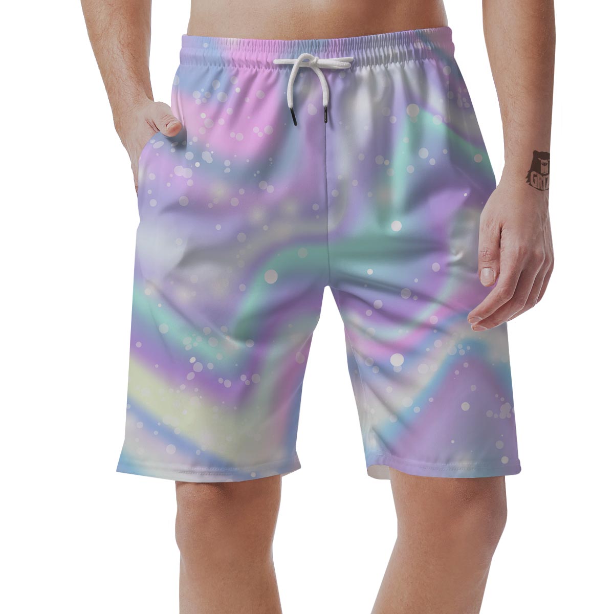 Holographic Psychedelic Men's Shorts-grizzshop