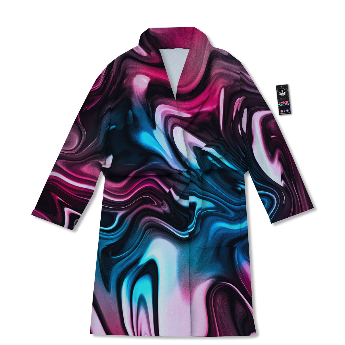 Holographic Psychedelic Print Pattern Bathrobe-grizzshop