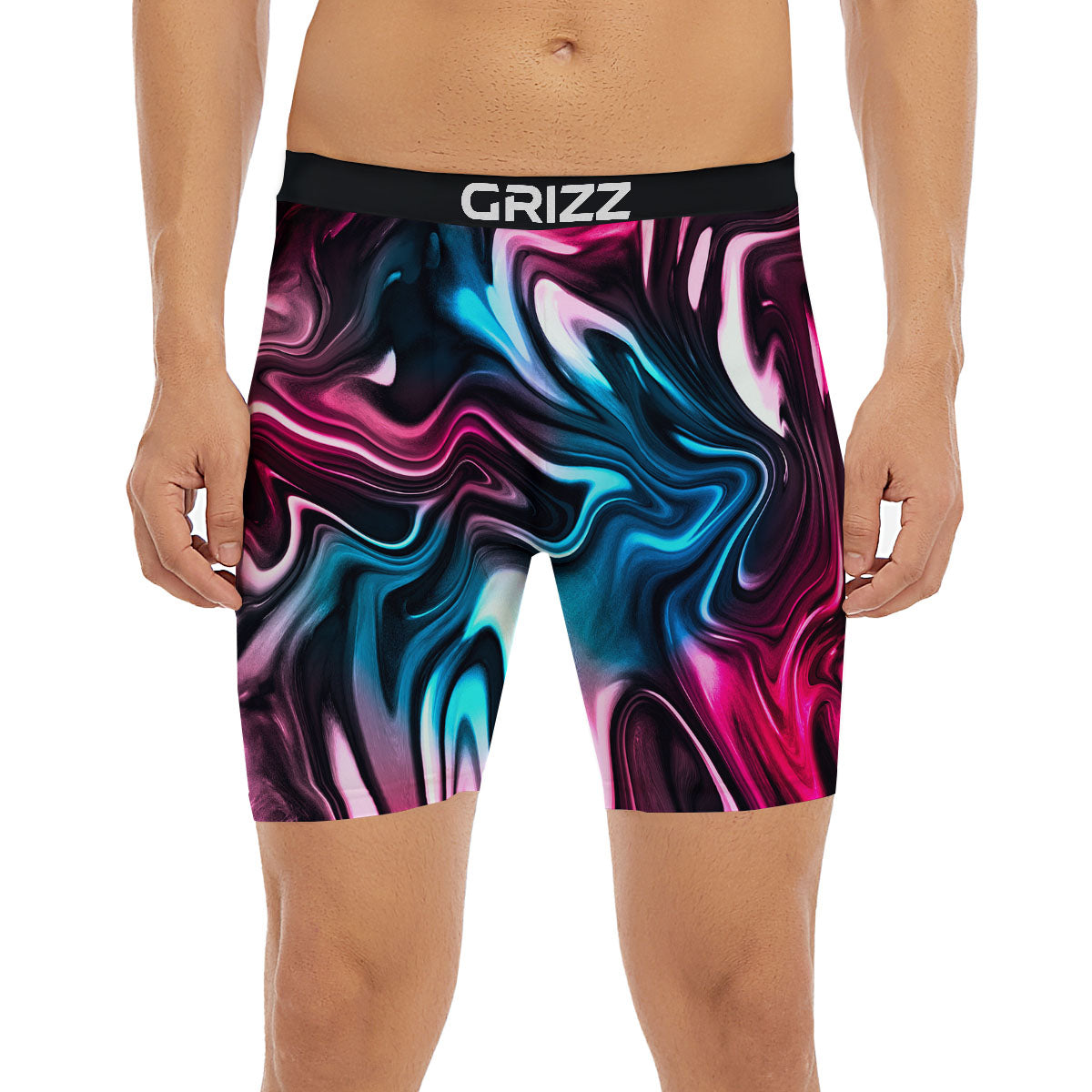 Holographic Psychedelic Print Pattern Boxer Briefs-grizzshop