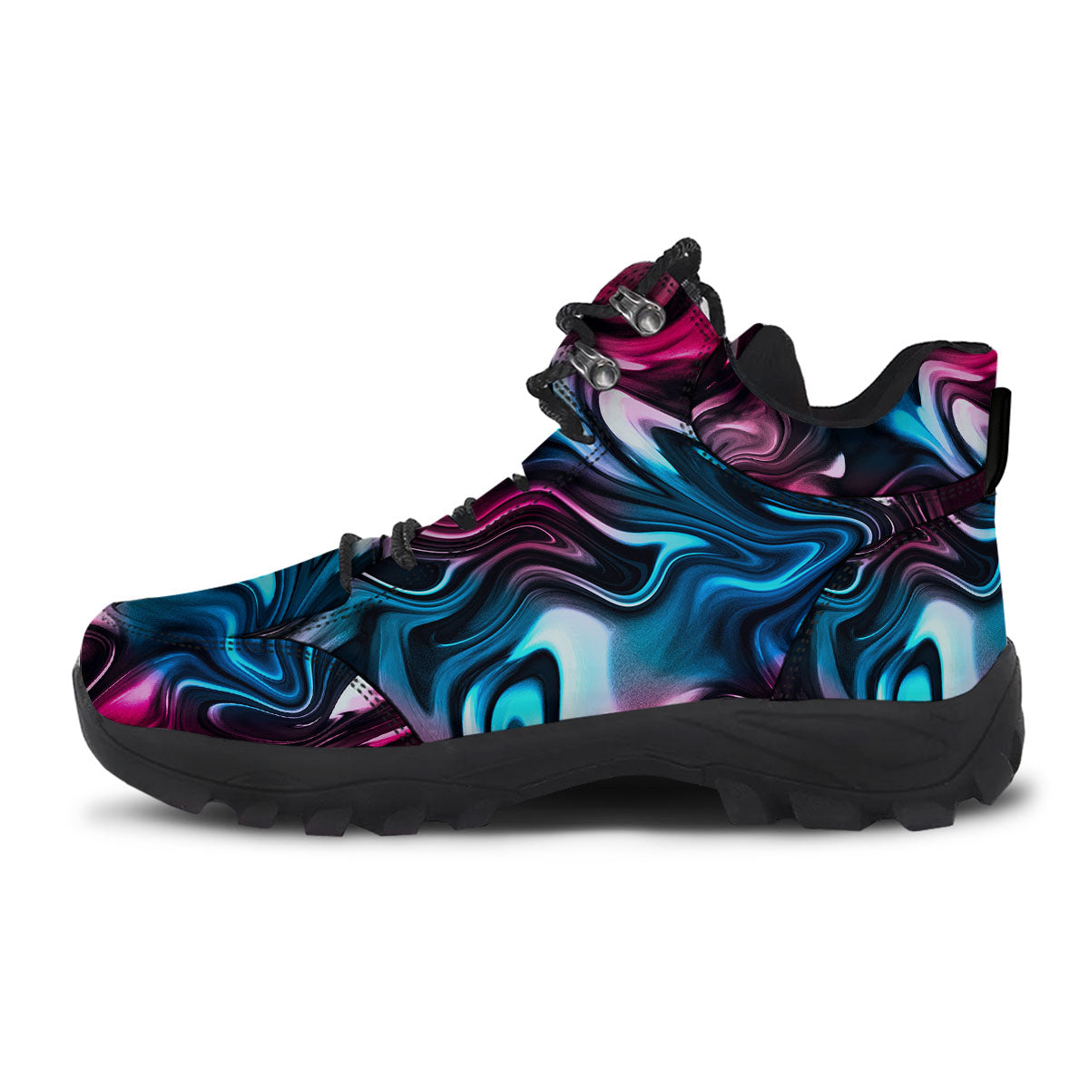 Holographic Psychedelic Print Pattern Hiking Shoes-grizzshop