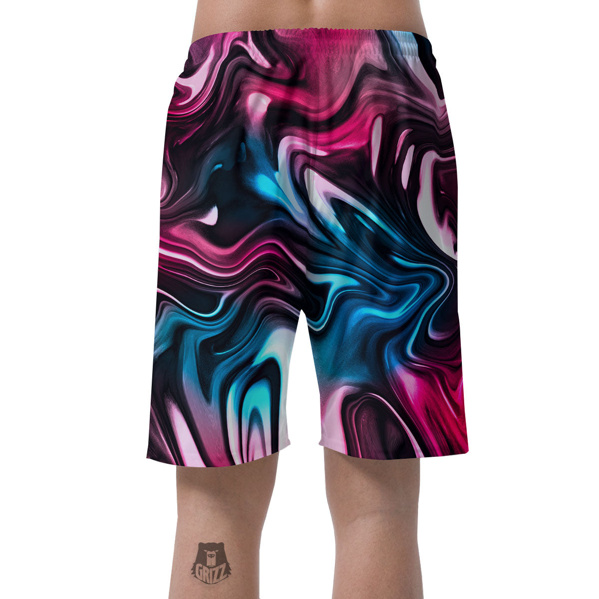 Holographic Psychedelic Print Pattern Men's Shorts-grizzshop