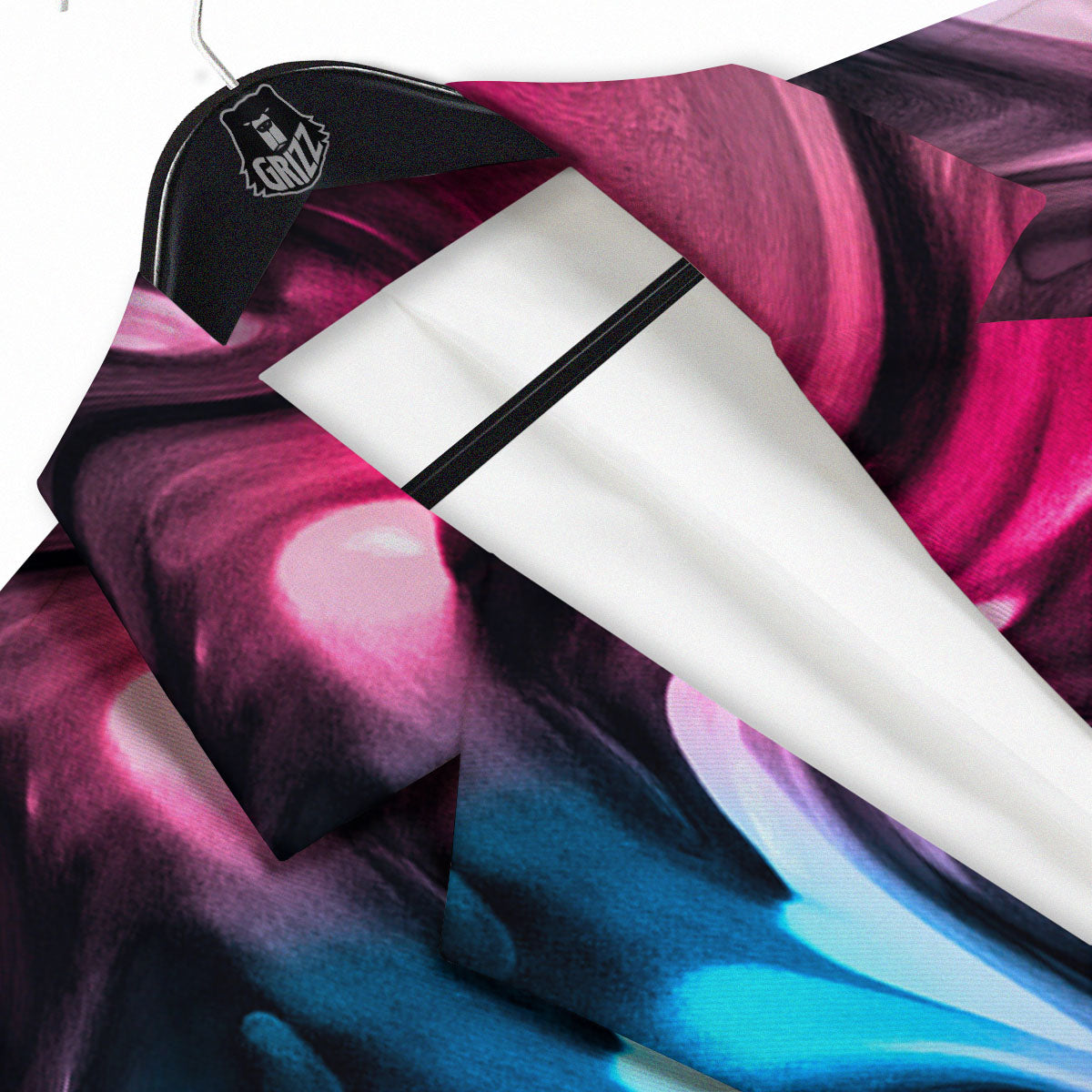 Holographic Psychedelic Print Pattern Men's Sport Coat-grizzshop