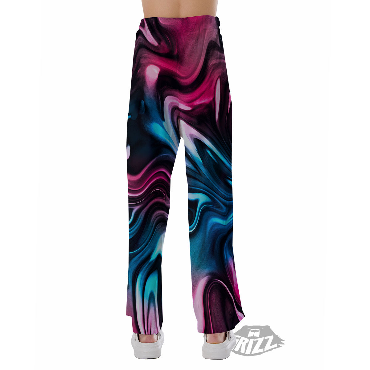 Holographic Psychedelic Print Pattern Pajama Pants-grizzshop