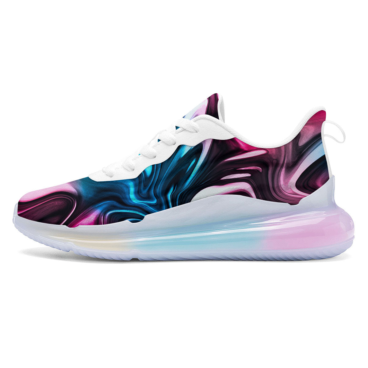 Holographic Psychedelic Print Pattern Running Sneakers-grizzshop