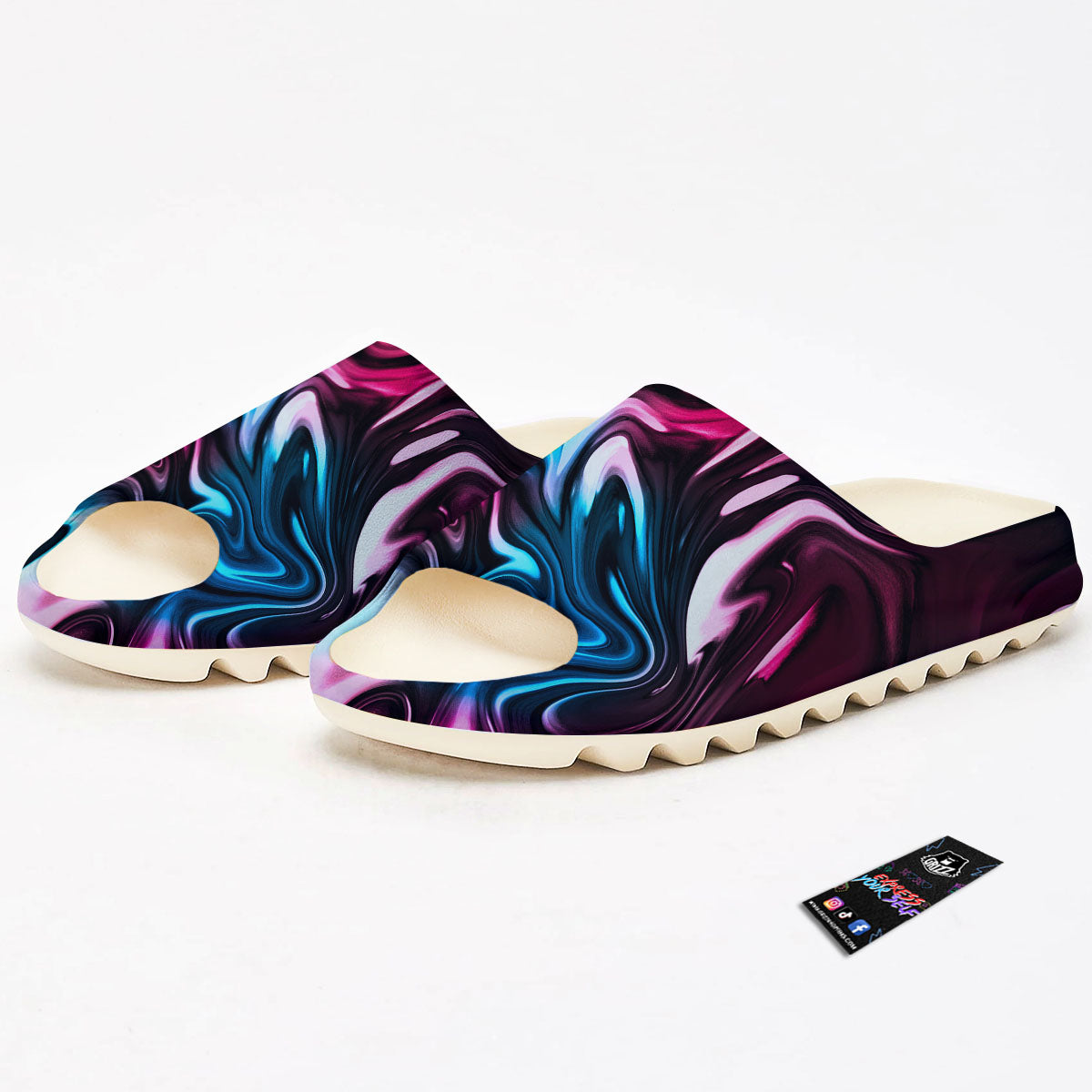 Holographic Psychedelic Print Pattern Sandals-grizzshop