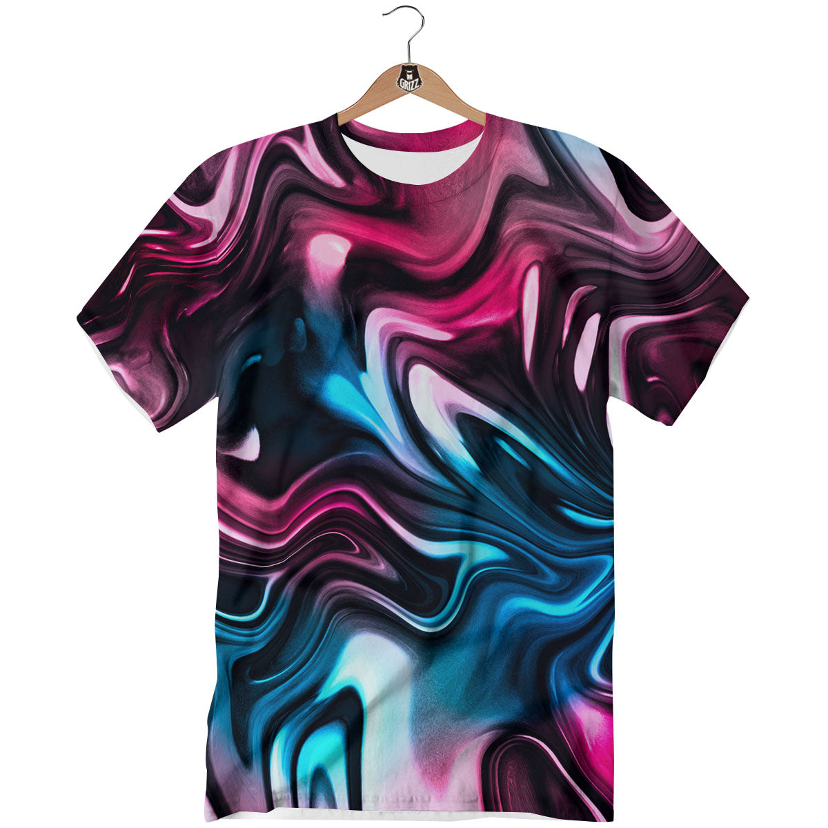 Holographic Psychedelic Print Pattern T-Shirt-grizzshop