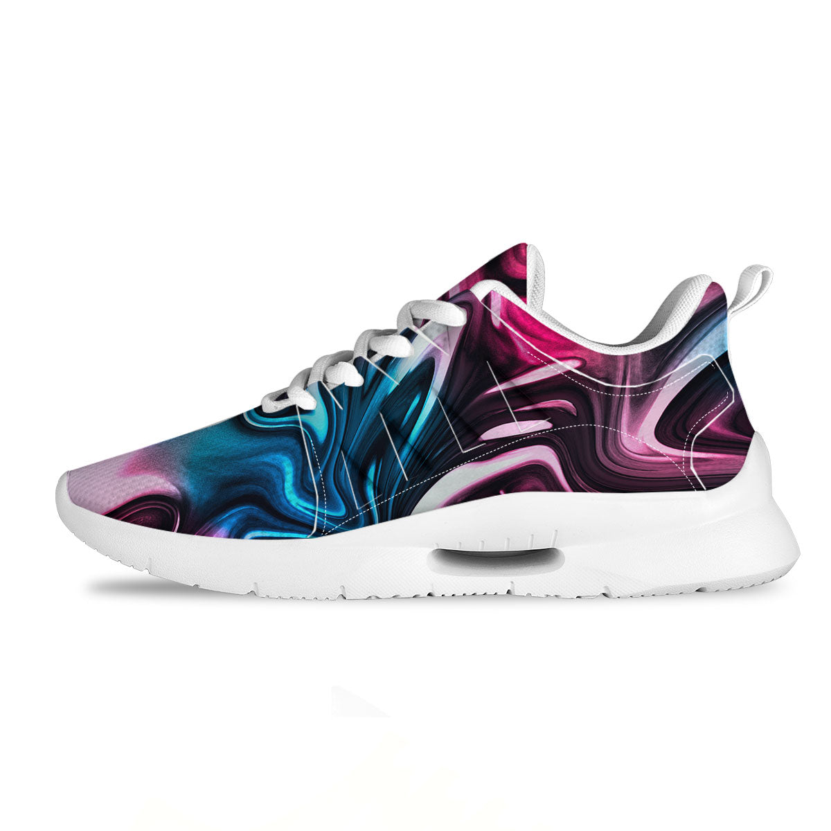 Holographic Psychedelic Print Pattern Tennis Shoes-grizzshop