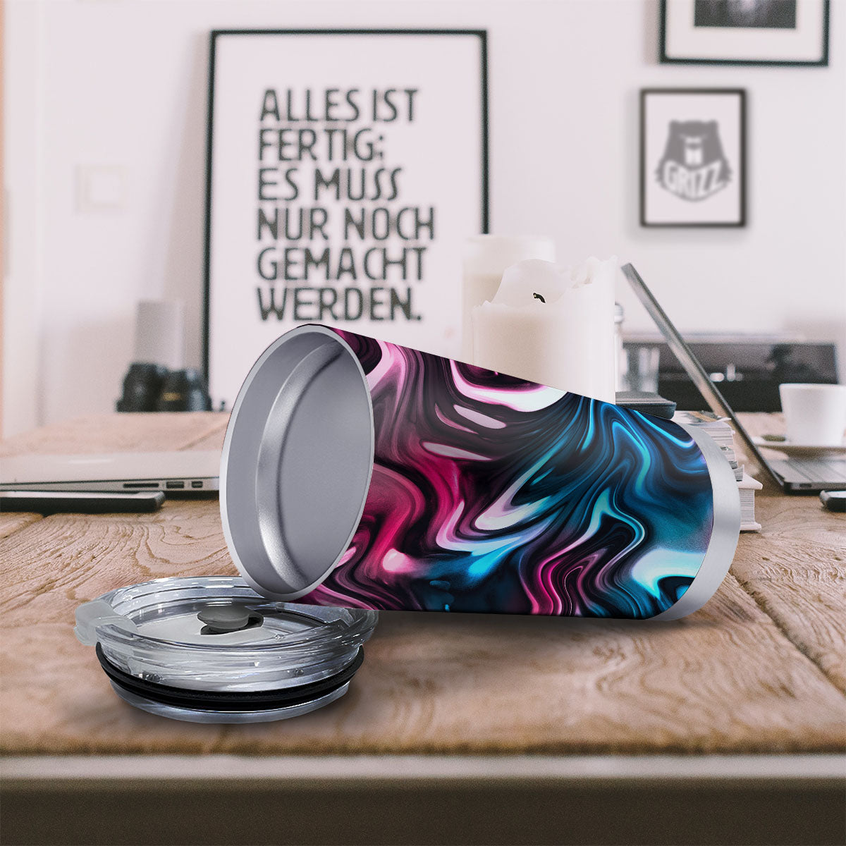 Holographic Psychedelic Print Pattern Tumbler-grizzshop