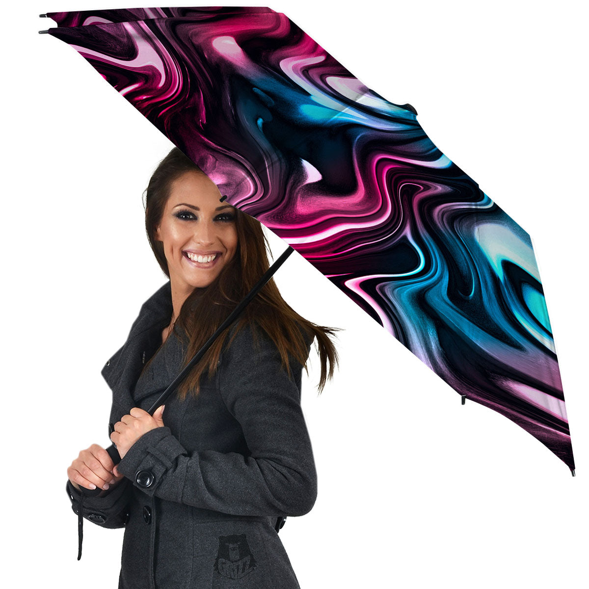 Holographic Psychedelic Print Pattern Umbrella-grizzshop