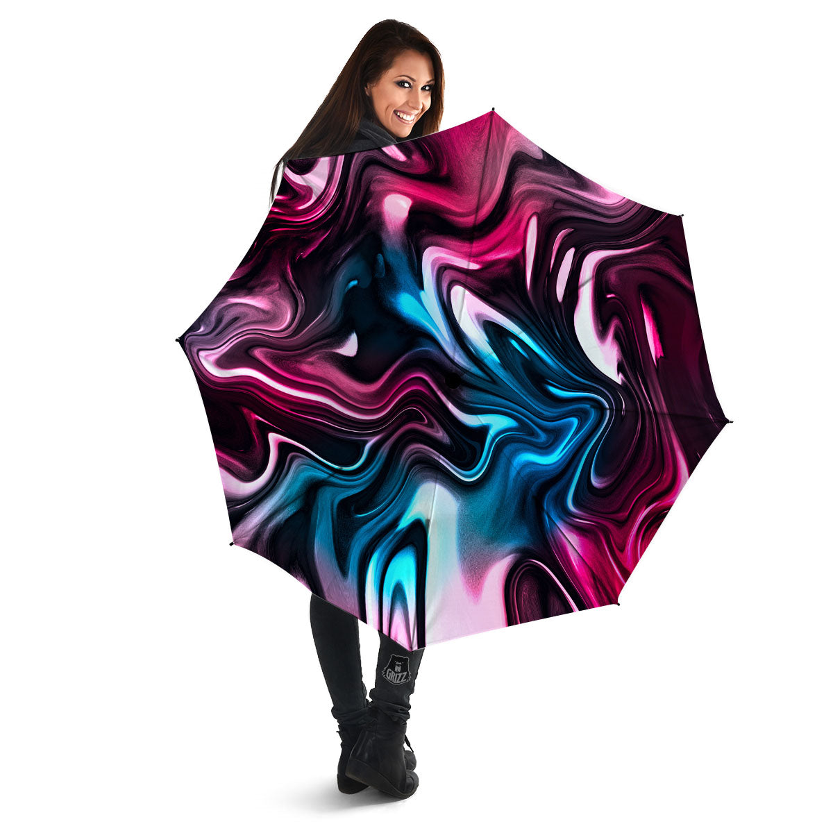 Holographic Psychedelic Print Pattern Umbrella-grizzshop