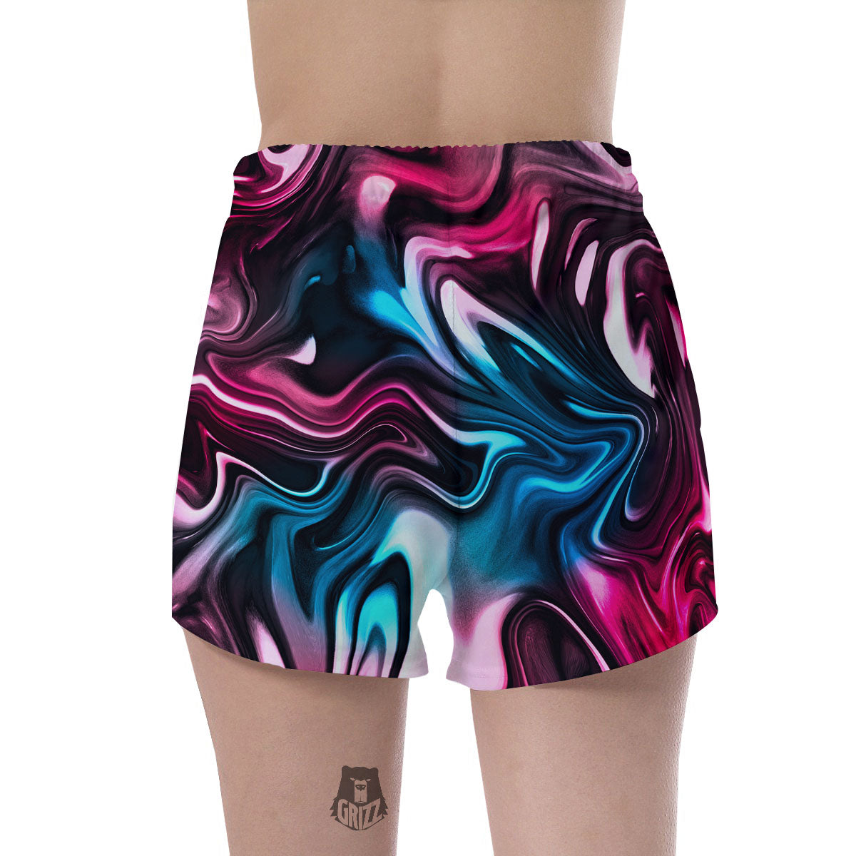 Holographic Psychedelic Print Pattern Women's Shorts-grizzshop
