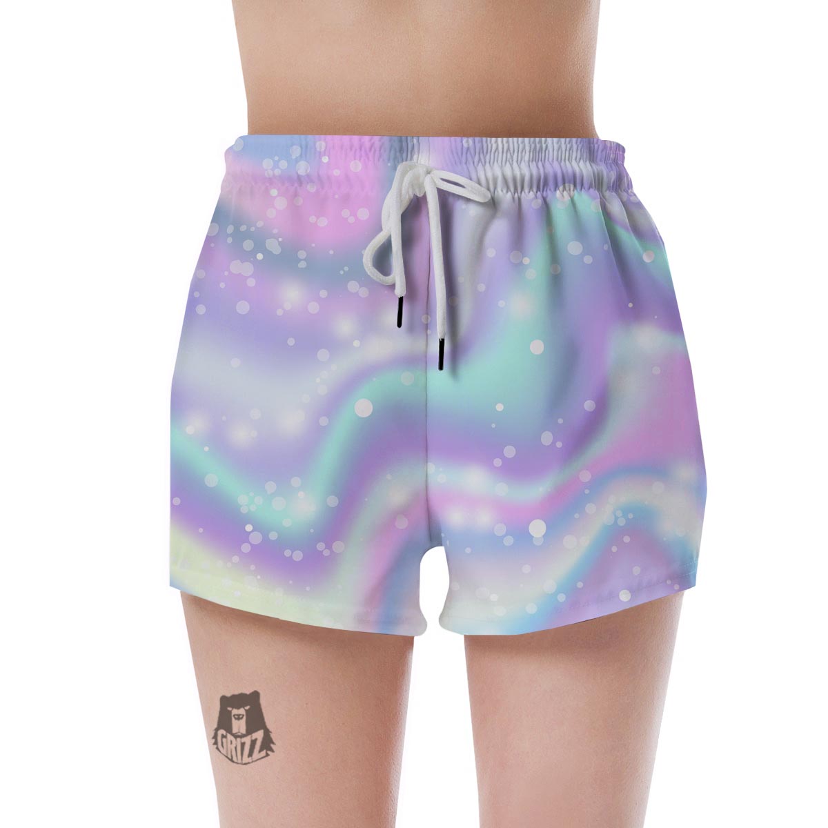 Holographic Psychedelic Women's Shorts-grizzshop