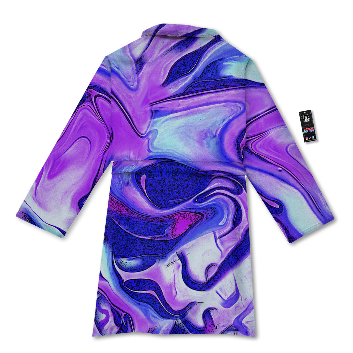 Holographic Purple Print Pattern Bathrobe-grizzshop