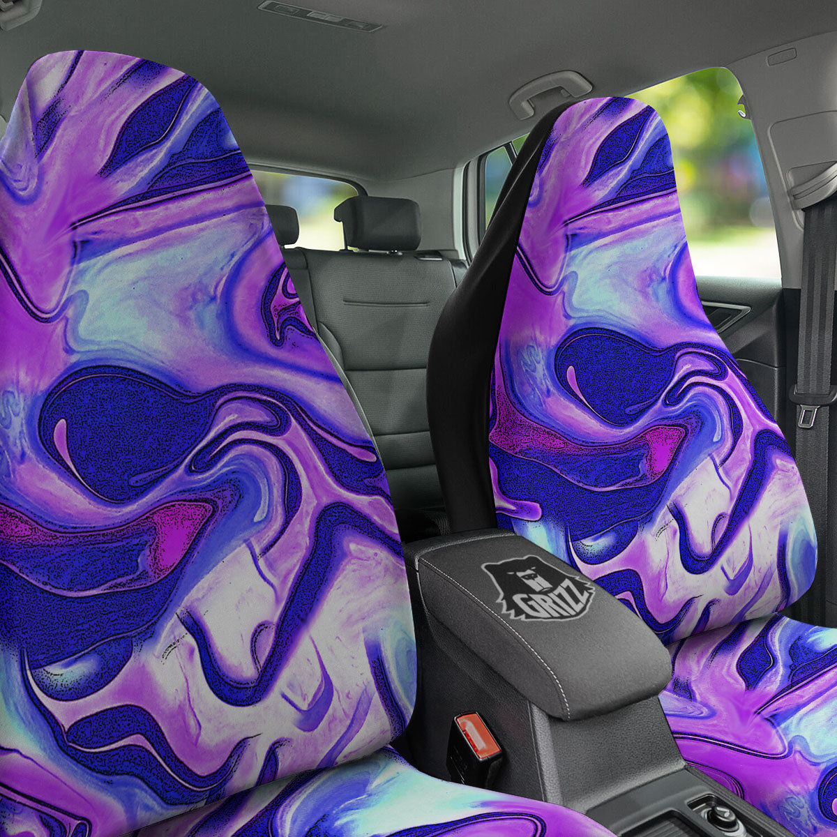 Holographic Purple Print Pattern Car Seat Covers-grizzshop