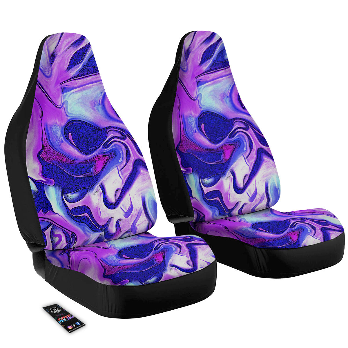 Holographic Purple Print Pattern Car Seat Covers-grizzshop