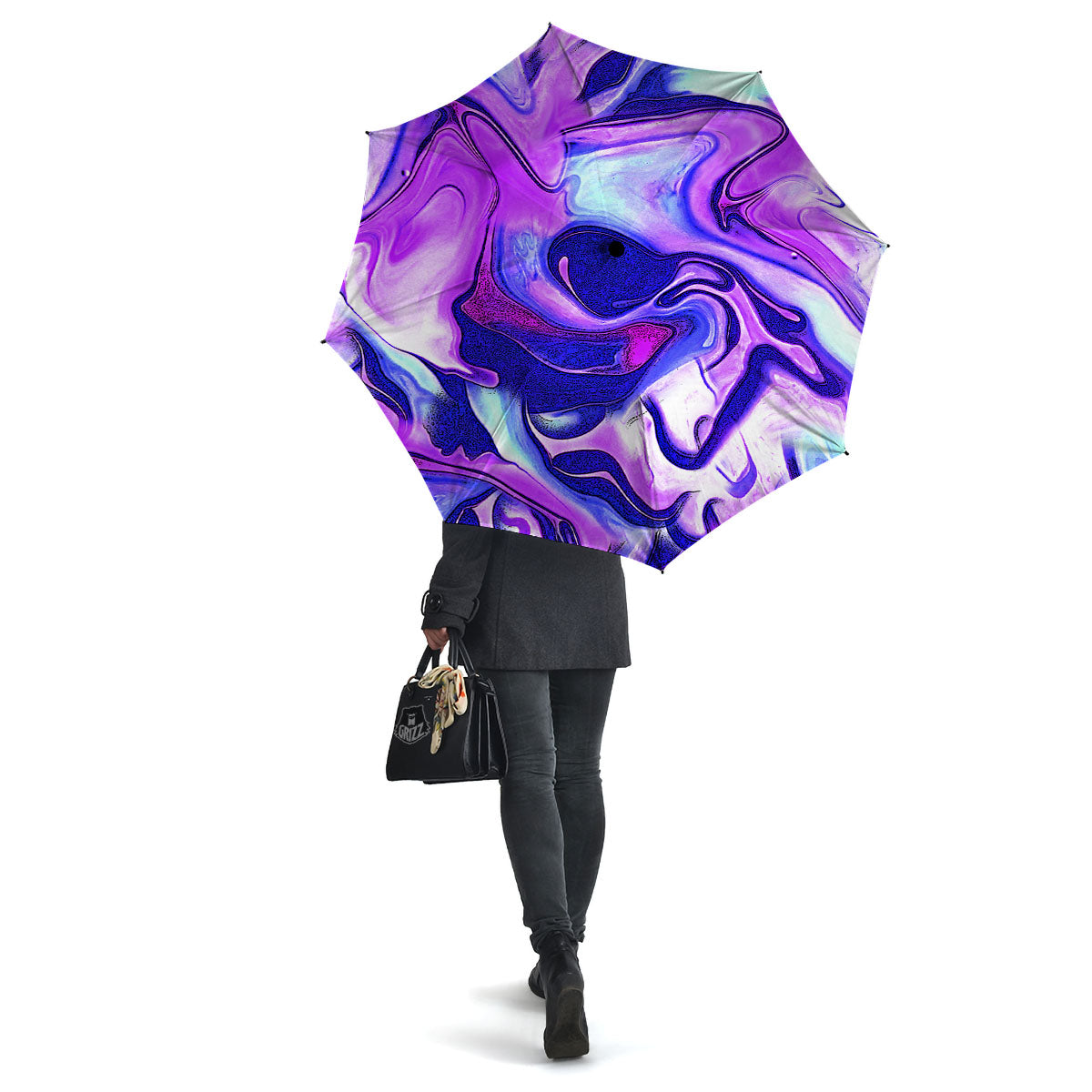 Holographic Purple Print Pattern Umbrella-grizzshop