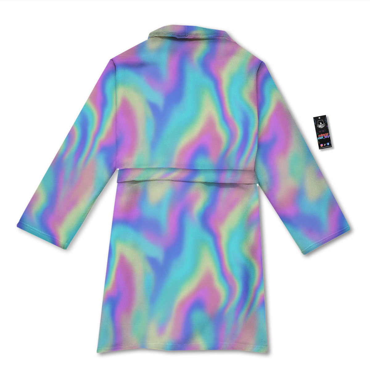 Holographic Rainbow Print Pattern Bathrobe-grizzshop