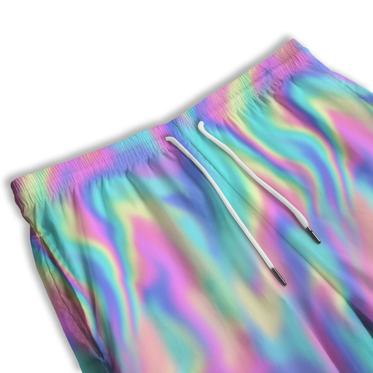 Holographic Rainbow Print Pattern Men's Athletic Shorts