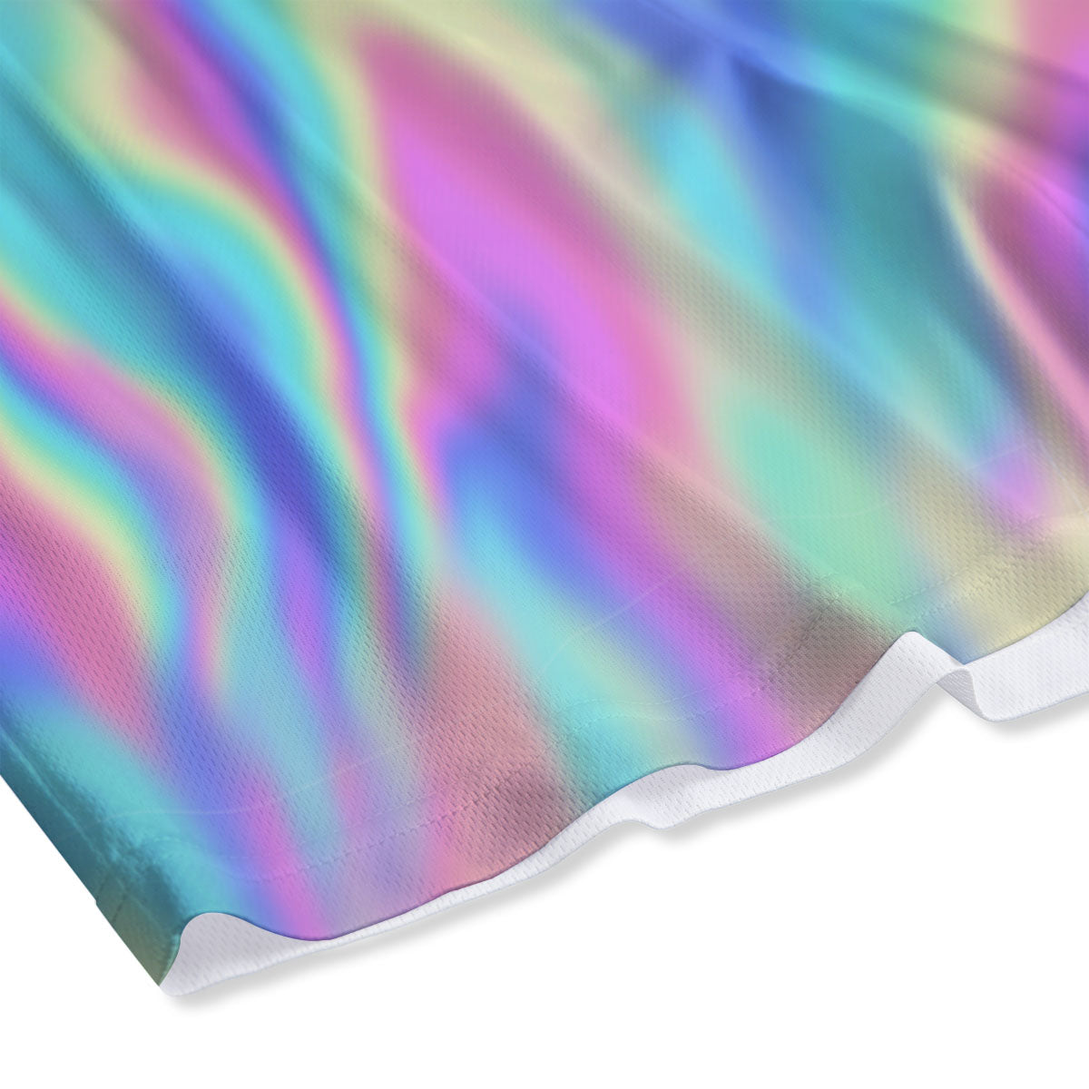 Holographic Rainbow Print Pattern Mesh Shorts