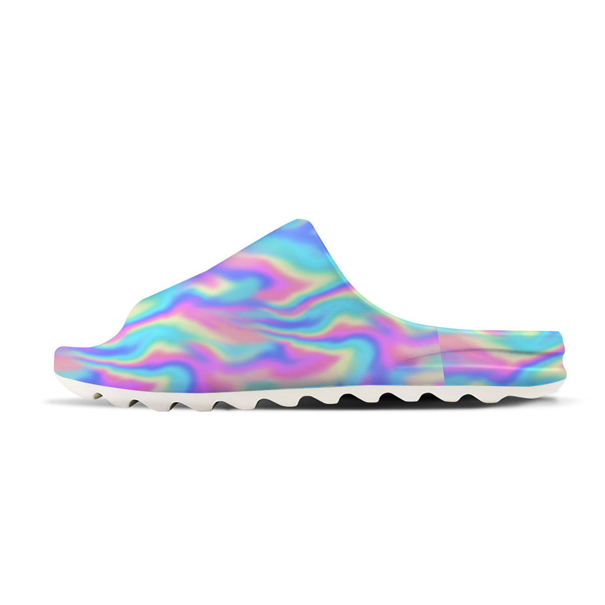 Holographic Rainbow Print Pattern Sandals-grizzshop