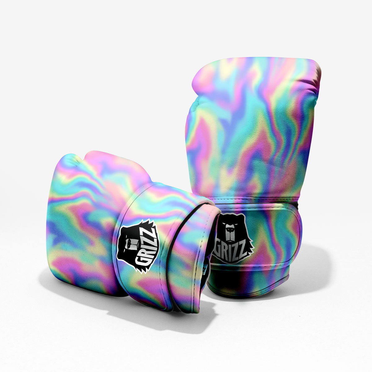 Holographic Rainbow Print Pattern Pro Boxing Glove