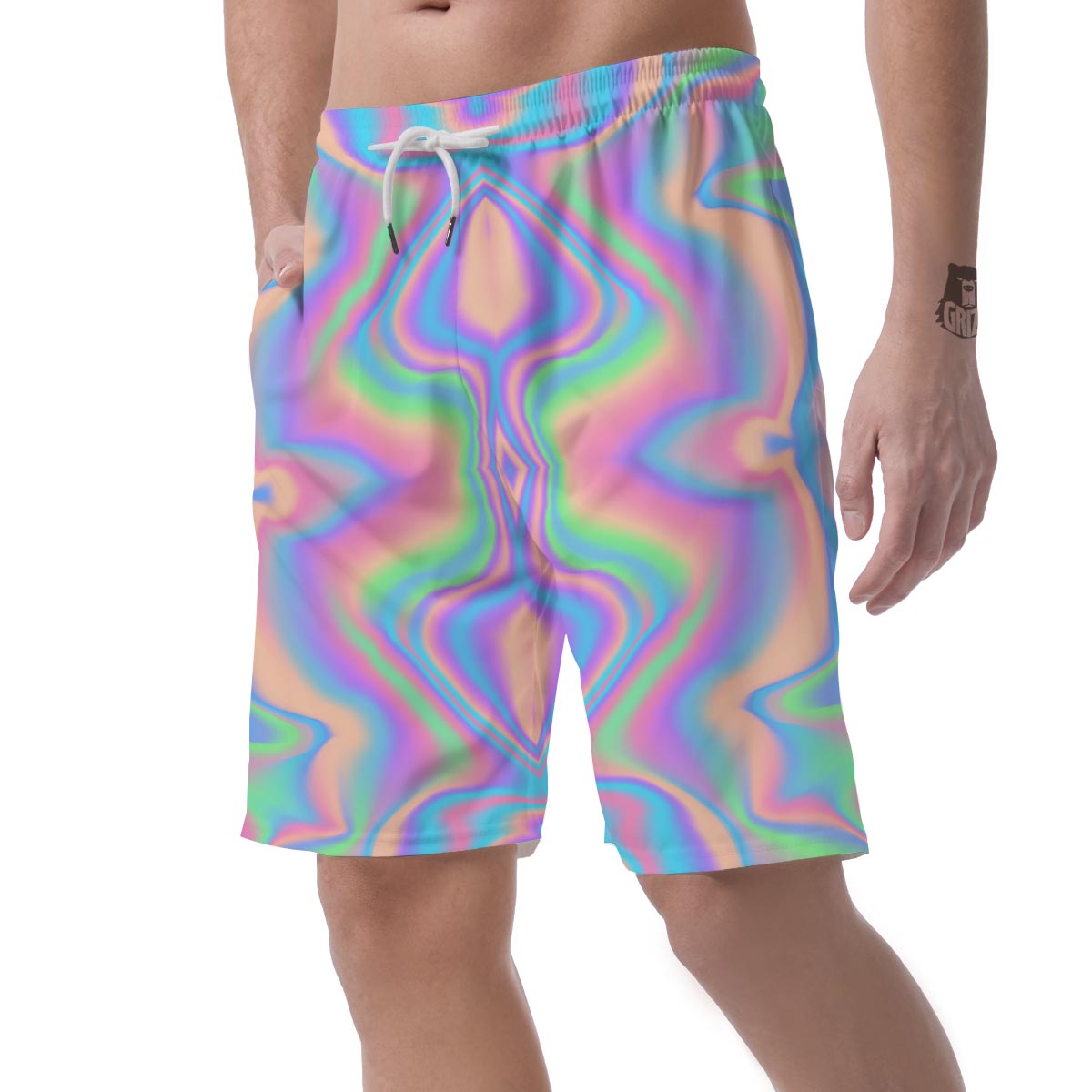 Holographic Trippy Men's Shorts-grizzshop