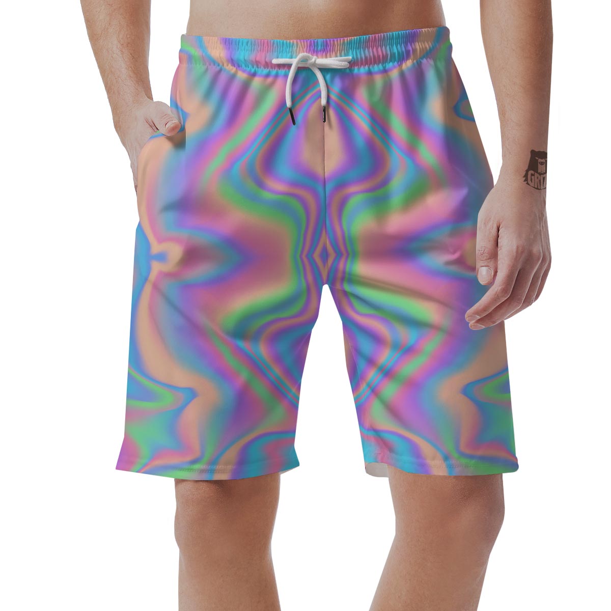 Holographic Trippy Men's Shorts-grizzshop