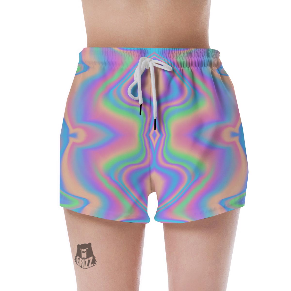 Holographic Trippy Women's Shorts-grizzshop